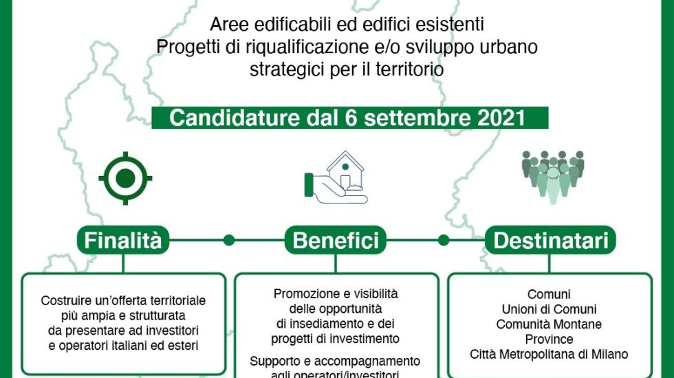 Manifestazione di interesse per la mappatura di opportunità insediative e di investimento in Lombardia